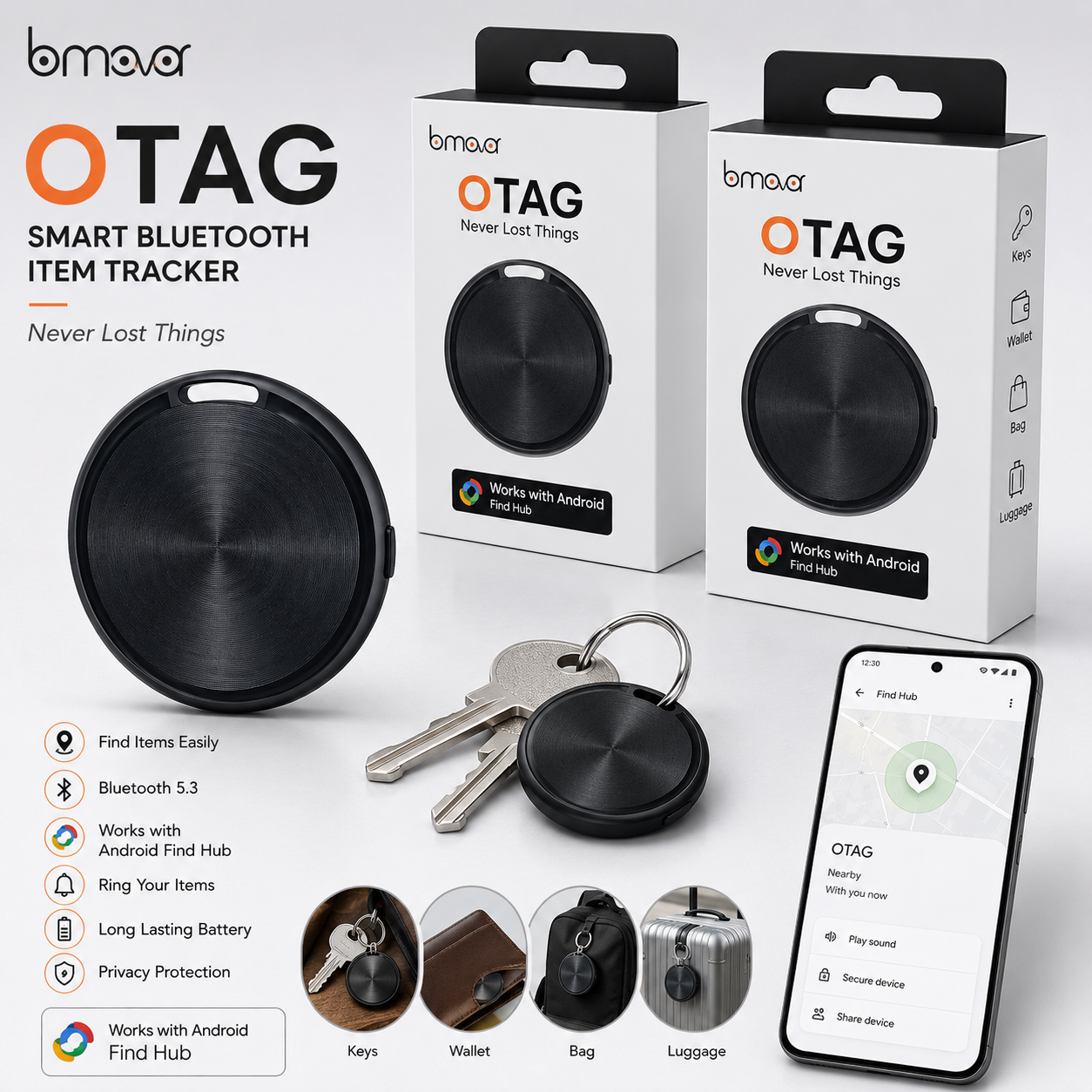 Bmova OTAG Smart Bluetooth Item Tracker