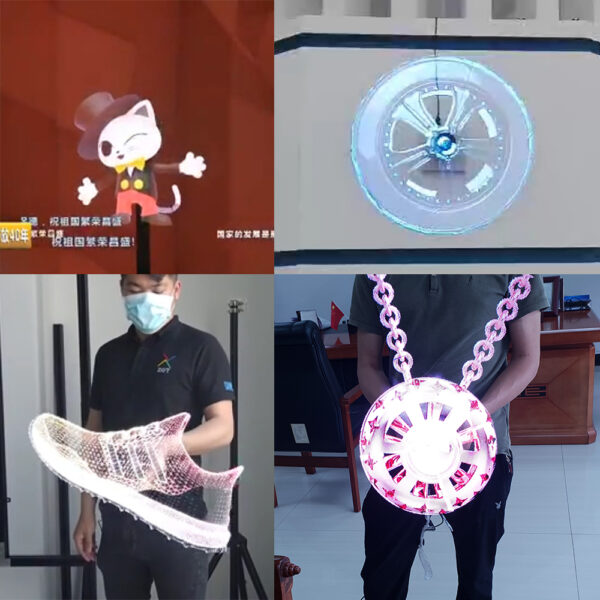 COEUS 42cm 224LED Two Blades 3D Holographic Naked Eye Stereo 3D Hologram Fan Top Sale for Outdoor Indoor