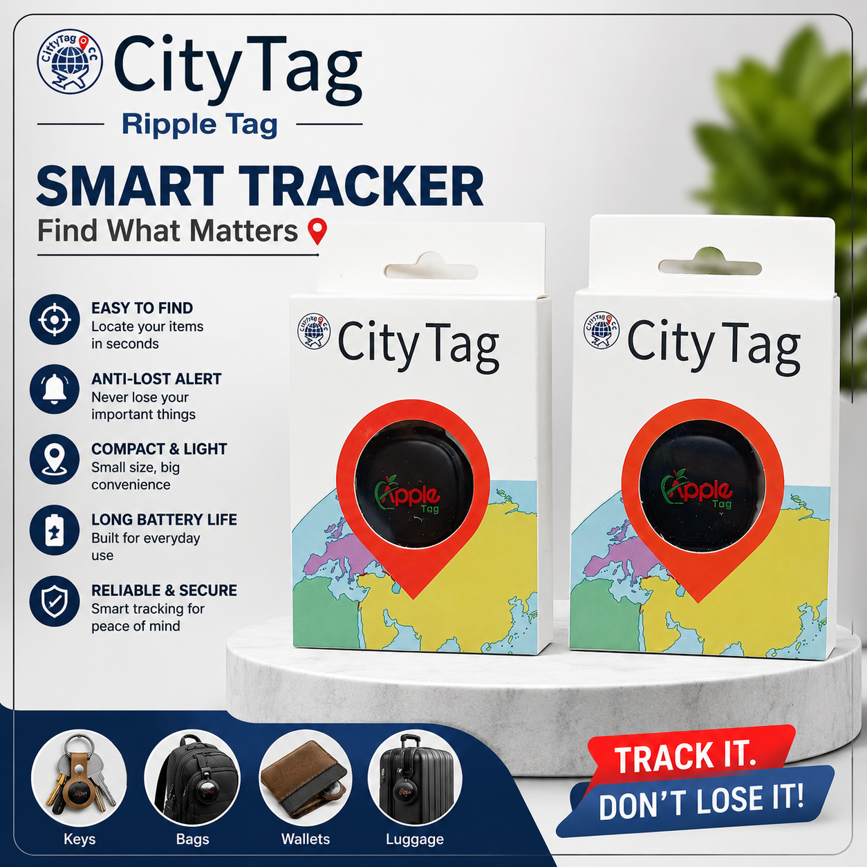 CityTag Apple Tag Smart Tracker