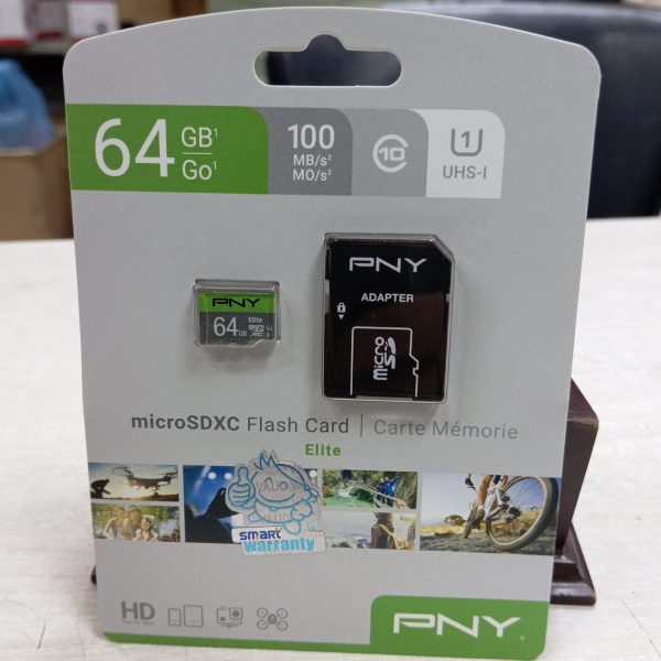 PNY 64GB MicroSDXC class-10 UHS-I Memory card With Adapter
