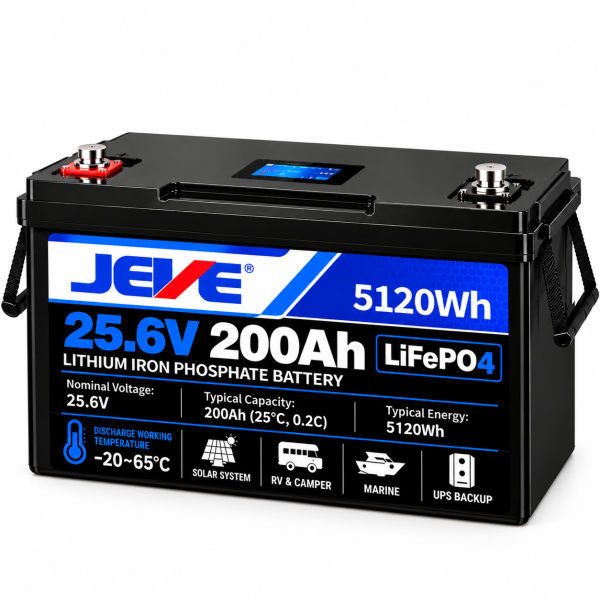 JEVE 25.6V 200Ah LiFePO4 Lithium Battery