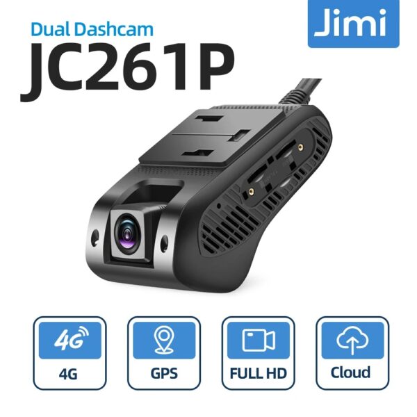 Jimi JC261P 4G Car Camera With ADAS Live Stream HD Dual Cameras GPS Tracking Wifi Hotspot Multiple Alarms DVR Dash Cam Free APP