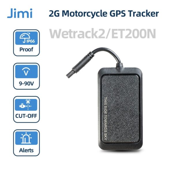 Jimi Wetrack2 Moto Car GPS Tracker With Battery IP65 Waterproof Multiple Alarms Real-time Tracking Remote Cut off Via Web APP