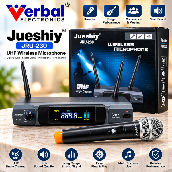 Jueshiy JRU-230 UHF Wireless Microphone VERBAL Electronics