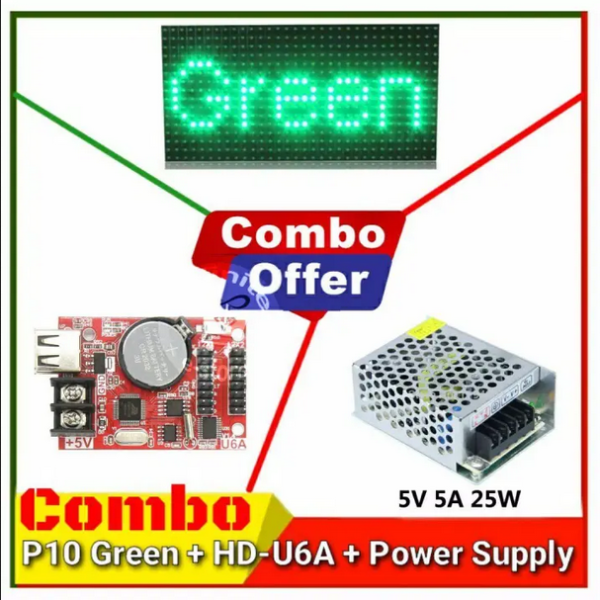 P10 Red Green White LED module Single color LED display Scrolling message led sign Digital Clock
