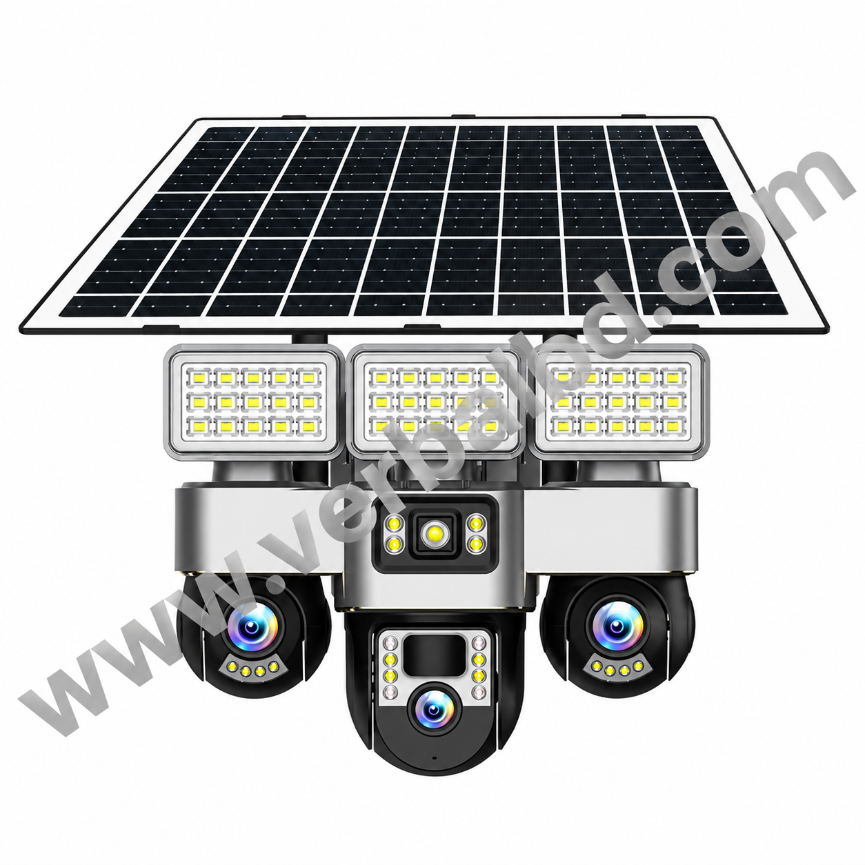 V380 3-Lens Solar PTZ Camera – Wireless Outdoor CCTV