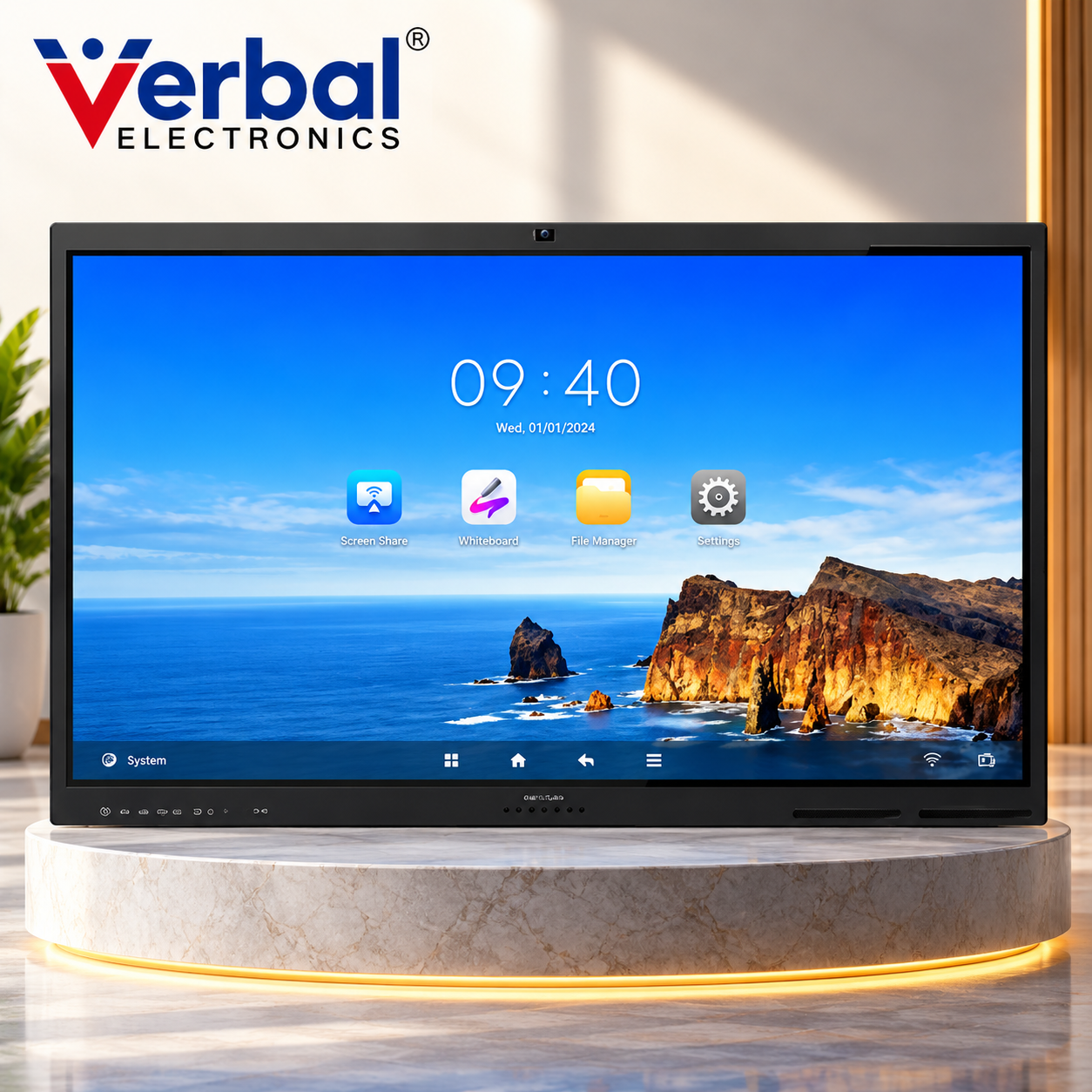 Verbal Interactive Display Showroom Hikvision DS-D5B86RB/FL 86″ 4K UHD Interactive Flat Panel Display - Image 1