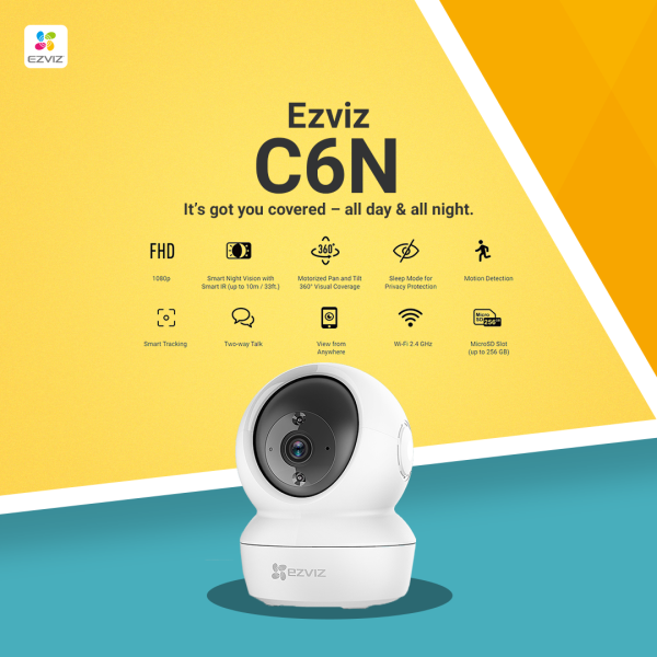Ezviz C6N Hikvision Wi-Fi Ip Camera, Ezviz Hikvision C6N 1080P 2Mp Camera Two-Faced-White