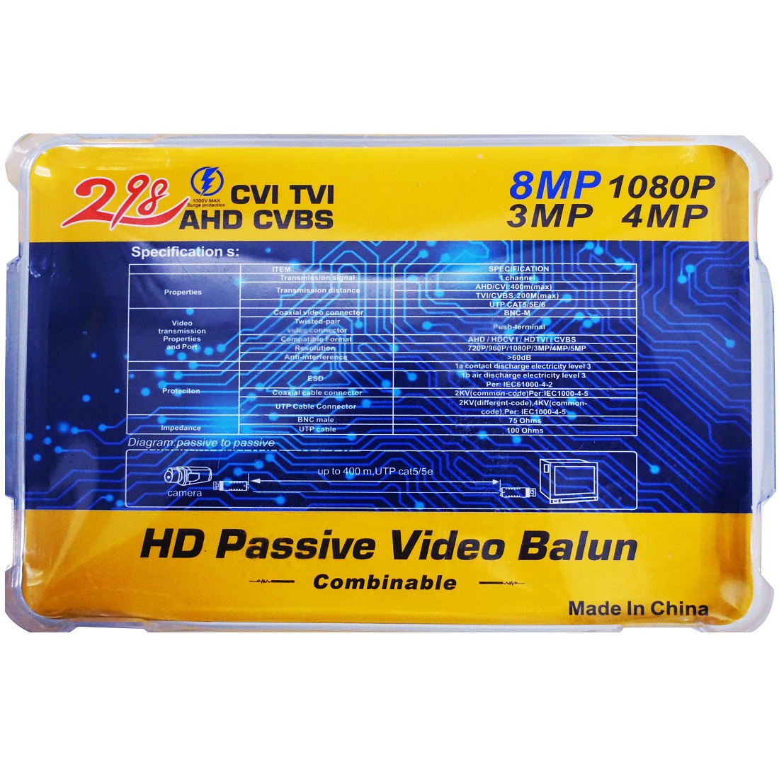 8MP Video Balun HD Passive Video Balun